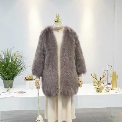 China Fashion CX-G-A-82 Fox Fur Coat Breathable Design Size Fur Jacket Custom Made Women Real Fur Outerwear for sale