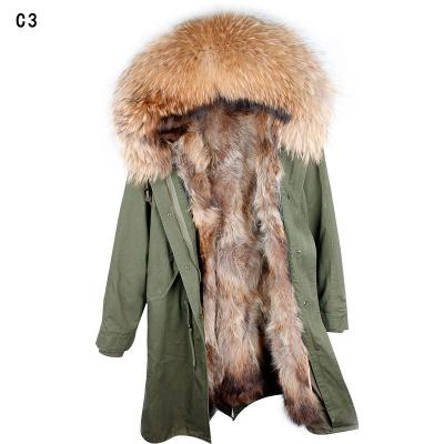 China CX-G-P-13 China Supplier Wholesale Price Raccoon Fur Collar Fur Parka Fur Coat Breathable Men for sale