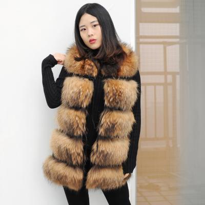 China Winter Breathable High Quality Fashion Women CX-G-B-247E Real Raccoon Fur Vest for sale