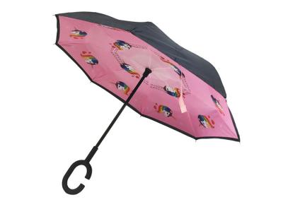 China Waterproof Reverse Inverted Umbrella C Shaped Hand Grip Abrasion Resistant for sale