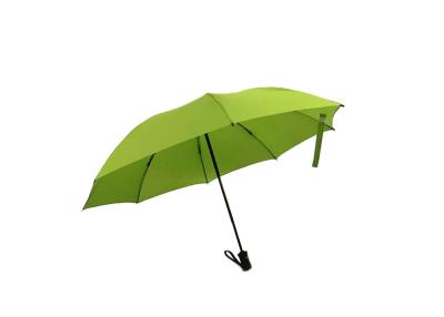 China Green  Fold Up Umbrella  23 Inches 8 Panels Metal Shaft Silk screen printing for sale