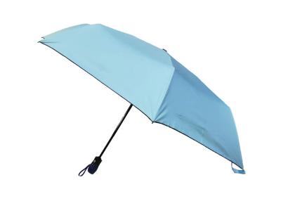 China 97cm Compact Travel Umbrella Black Coated Uv Proof  190t Pongee Plastic Tips for sale