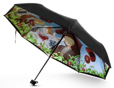 China Polyester / Pongee Fabric Compact Travel Umbrella , Automatic Travel Umbrella for sale