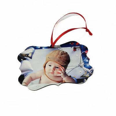 China Gift Free Shipping Ready to Ship Christmas Pendant Sublimation MDF Heat Transfer Blank Ornaments Hanging Decorative Gift for sale