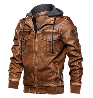 China ReFire Gear Windproof EU Class PU Leather Jackets Mens Autumn Warm Hoodie Faux Leather Jacket Motorcycle Tactical Biker US Class Casual Coats for sale