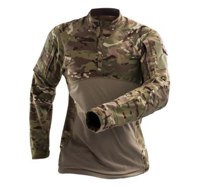 China Breathable Tactical Army Combat Shirt Men Sleeve Long Multicam Military Paintball Rip-stop Camouflage T-shirt Uniform Clothing for sale