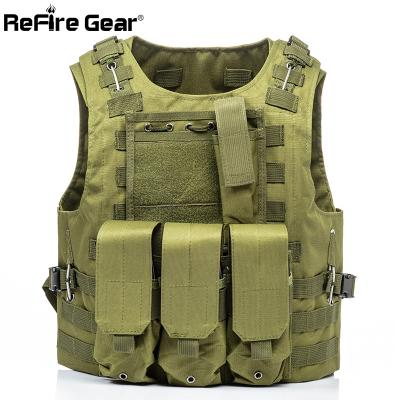 China QUICK DRY Combat Molle Gear ReFire Vest US Army Tactical Military Uniform Camouflage Soldier Invests Men Pocket Nylon Paintball Airsoft Vest for sale