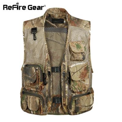 China QUICK DRY Summer Camouflage Mesh Vest Men Breathable Multi Tactical Pockets Camouflage Vest Shooting Vest Sleeveless Casual Vests for sale