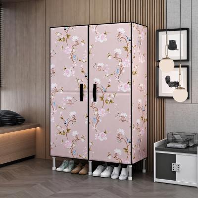 China Factory Foldable Folding Wardrobe Closet KT Board Fabric Cheap Steel Frame 25mm Easy Open for sale