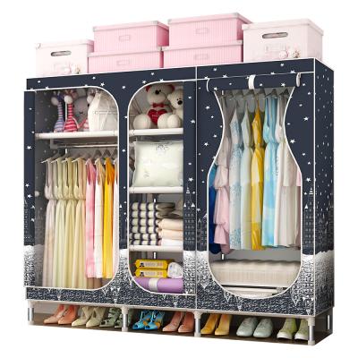 China Eco-friendly Polyester Fabric Armadio Clothes Cabinet Wardrobe Organizers Bedroom Designs H1902 for sale