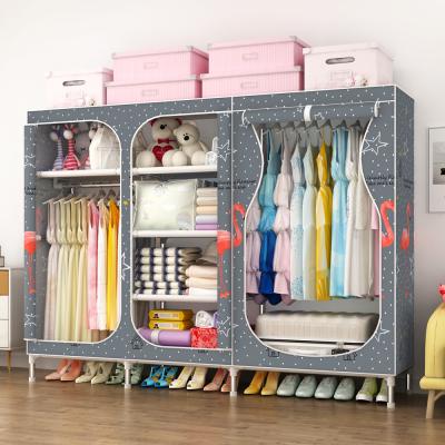 China Foldable Type Galvanized Steel Zipper Cloth 19mm 208cm Width Bedroom Cloth Wardrobe Storage Organizer Modern Furniture for sale