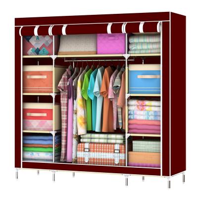 China Durable 140CM Nonwoven Fabric Cloth Wardrobes Closet Storage Folding Bedroom Furniture For Kids Cloth Storage 1601 for sale