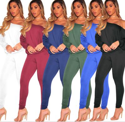 China Women Plus Size 2022 Off One Shoulder 2 Piece Jogger Sweatsuit Casual Tracksuit Sets Plus Size Winter Clothing for sale