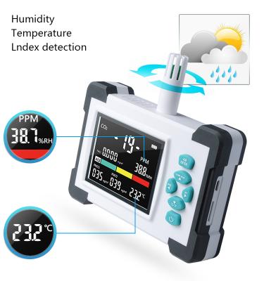 China Multi Function 7 in 1 Air Quality Detector Monitor Meter School Car Outdoor Monitoring Industrial Use 140*134*33mm for sale