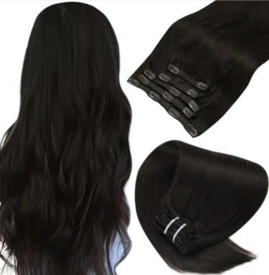 China Hot Selling Full Body Wave Factory Double Head Pulled Clip In Hair Extension 100% Clip In Hair Extensions for sale