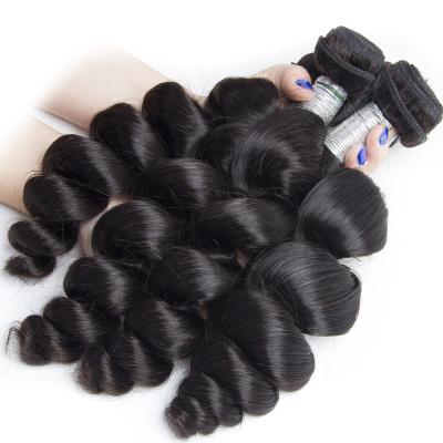 China Wholesale Loose Wave Double Weft Hair Weft Loose Waves Bundles Distributors100% Brazilian Salt And Pepper Real Hair Extension for sale