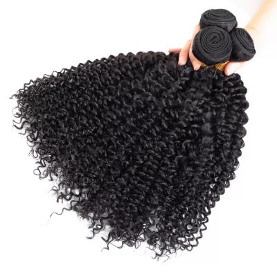 China Wholesale Curly Curly Double Weft Hair Weave Bundles Distributors100% Kinky Curly Brazilian Salt And Pepper Real Hair Extension for sale