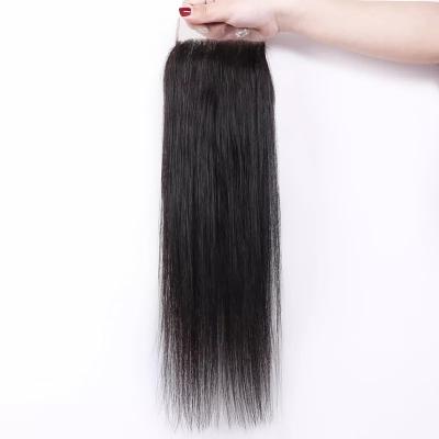 China Raw Virgin Human Hair Wholesalers Straight Cuticle Aligned Straight Wave 4*4 Lace Up Closure With Baby Hair for sale