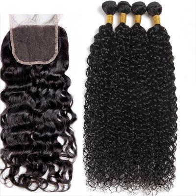 China 100% Free Middle Part 4x4 Curl Lace Closure Human Hair Brazilian Curly Kinky Curly Lace Front Remy Natural Black Color Hair for sale