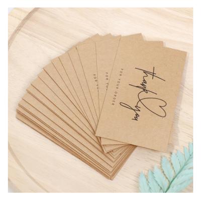 China 30 Cards Eco-friendly Natural Kraft Paper Thank You Order Card For Small Shop Gift Decoration Card For Small Business 2022 New for sale