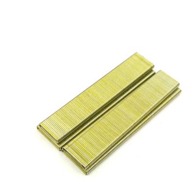 China Narrow Flat 18 Gauge Crown Staple Upholstery Staple Galvanized Steel 5.7mm Crown 90 Series Medium Wire Staples for sale