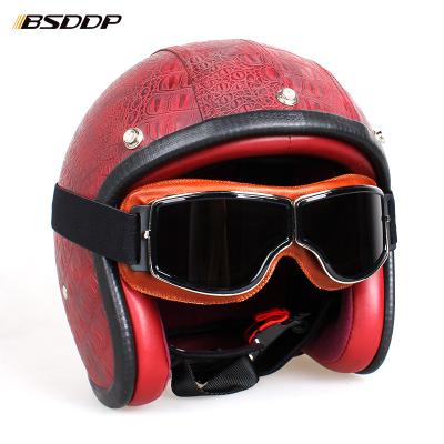 China BSDDP Vintage Aviator Motorbike Scooter Biker Glass Helmet Pilot Goggles Foldable Universal Motorcycle Goggles For Harley A121 for sale