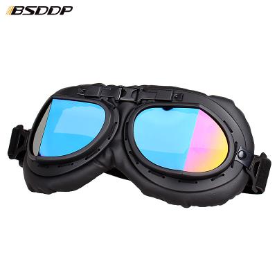 China Retro Goggles Jet Motorcycle Scooter Riding Glasses Vintage Wwii Pilot UV Goggles Motorbike Helmet Driver Goggles For Helmet for sale