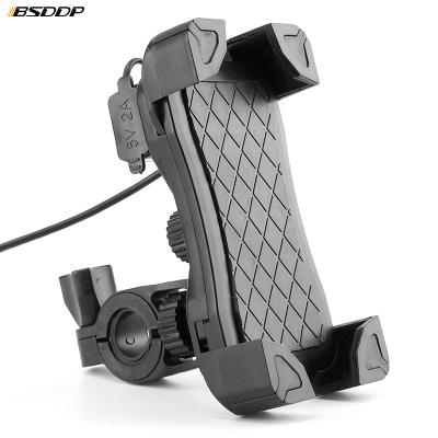 China Universal RH-G0109 USB Mobile Phone Charger Bicycle Bike Mount Holder Motorcycle Adjustable Gps Stand Handlebar Plug for sale