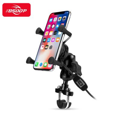 China ABS BSDDP Newcomer X Gripped Motorcycle Wireless Charged Mobile Phone Bracket Holder For Bike Suitable For 4 To 6.5inch Cell Phone for sale