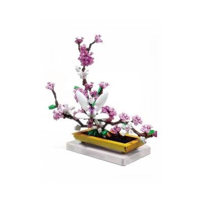 China Lilac Flower Creative Desktop Model Plant Building Blocks Building Blocks Toy Juguete de Flores Para Toy Juguete ninos Decoration Gift Toy for sale