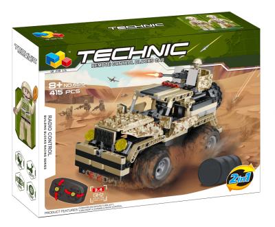 China Remote Control Construction Toy 2.4G 4 Channel Army Block Car Technic Building Block Car Building Block Car Toys For Boys for sale