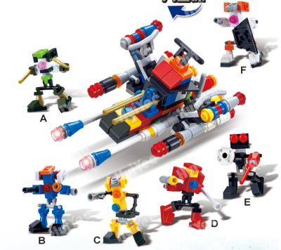 China DIY TOY Cheaply Super Mini Space Warship 6in1 Bricks Toys Building Block Robot for sale