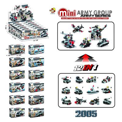 China DIY PLAY 2019 hot sale military series for kids 12 in 1 mini promotion building block for sale