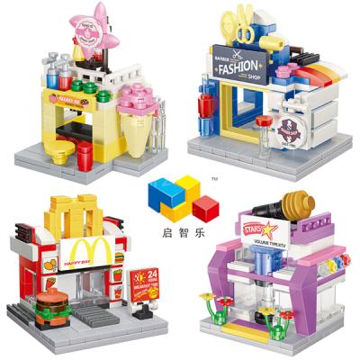 China Building Toy 8 Models Shop Building Bricks Model Small House City Street Shop Kids Toys Gift Educational Legoingly Block for sale