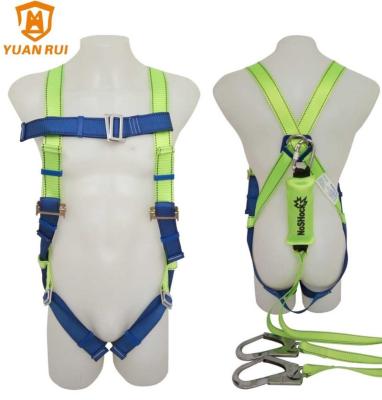 China 100% Polyester Full Body Harness With Fender Lanyard Double Webbing Lanyard for sale