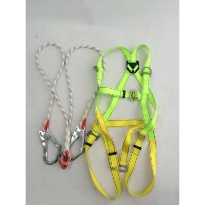 China 100% Polyester Safety Harness With Double Rope Lanyard Seat Belt Rope for sale