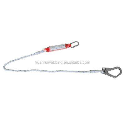 China Sports climbing safety lanyard with a large hook and shock absorber for sale