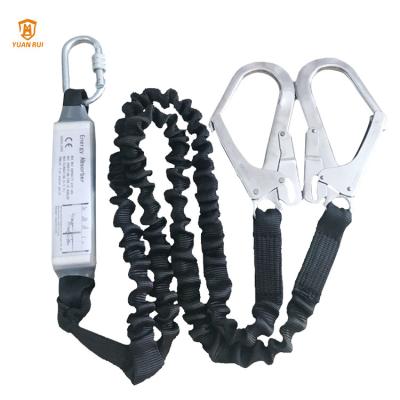 China Constructiton Double Line Safety Rope With Double Hook And Energy Absorber For Construction for sale