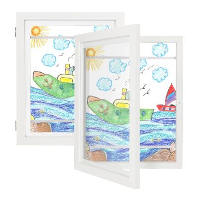 China Morden New White Wood Frame Clear Wooden Picture Picture Frame Picture Frame And Kids Art Frame For Horizontal&Vertical In Living Room for sale