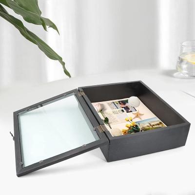 China Decorative Hot Wooden Box Keepsake Display Box Shade Selling Frame Wooden Photo Frames Memorabilia Baby Photo Frames for sale