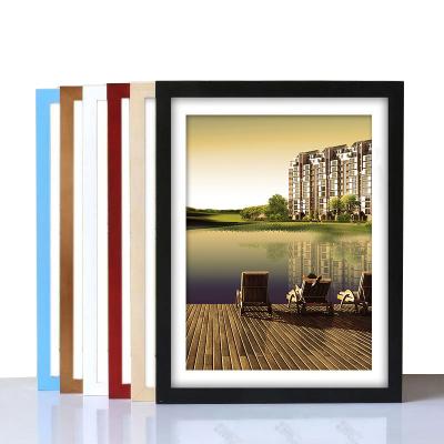 China Hot Decorative Home Decoration MDF Picture Frame Black Wooden Painting Wall Hanging Customize Poster Picture Wooden Photo Frame for sale