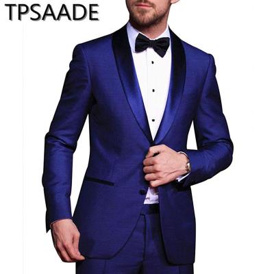 China Breathable Groom Prom Royal Blue Wedding Suits For Men 2 Pieces (Jacket+Pants+Tie) Custom Masculino Mens Prom Suits Blazer for sale