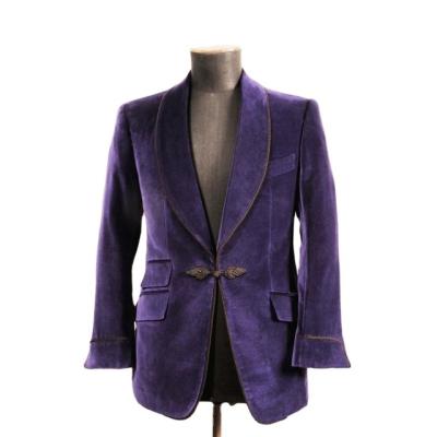 China New Design Anti-wrinkle Velvet Smoking Jacket Shawl Lapel Formal Tuxedos Loose Retro Vintage Dinner Party Prom Suits Blazer (Only Jacket) for sale