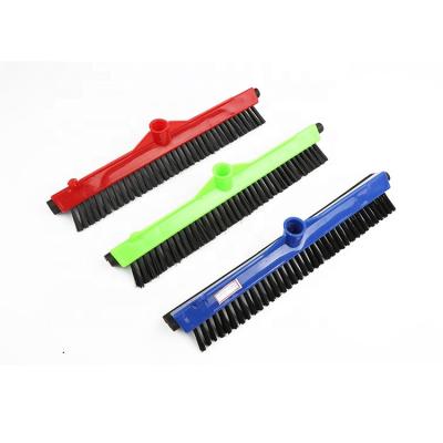 China Viable Professional Supplier Plastic Wiper Rubber With Colorful Brush Squeegee Metal Dual Wiper Cleaning Squeegee for sale