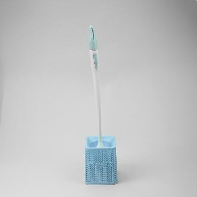 China Latest Sustainable Hot Bathroom Plastic Toilet Brush Set With Base Toilet Cleaning Brush for sale