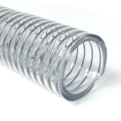 China Transparent High Performance Spiral PVC Clear Hose Flexible PVC Steel Wire Hose for sale