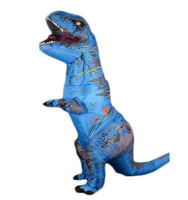 China Cosplay Blue Dinosaur Polyester Costume T-REX Party Fancy Mascot Anime Inflatable Halloween Costume for sale