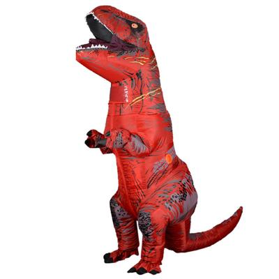 China Red Inflatable Dinosaur Costume Polyester T-rex Fancy Halloween Mascot Costume Adult Role Playing Apparel for sale