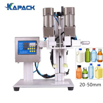 China Small semi-automatic pneumatic table top cost food KAPACKING plastic water bottle screw capping machine for sale