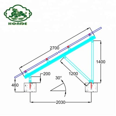 China Aluminum alloy concrete raft solar panel roof mounting system for sale